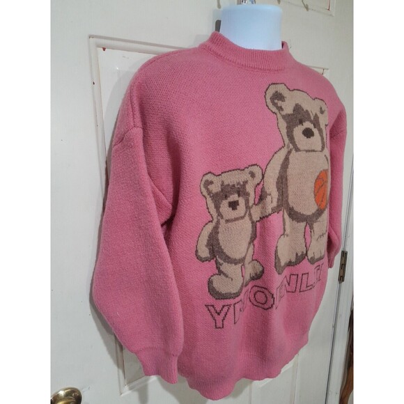 Wool Sweater, Yes Style Yergo Sweater, Unisex, XL Pink Bears Basketball Rare HTF - Picture 2 of 5